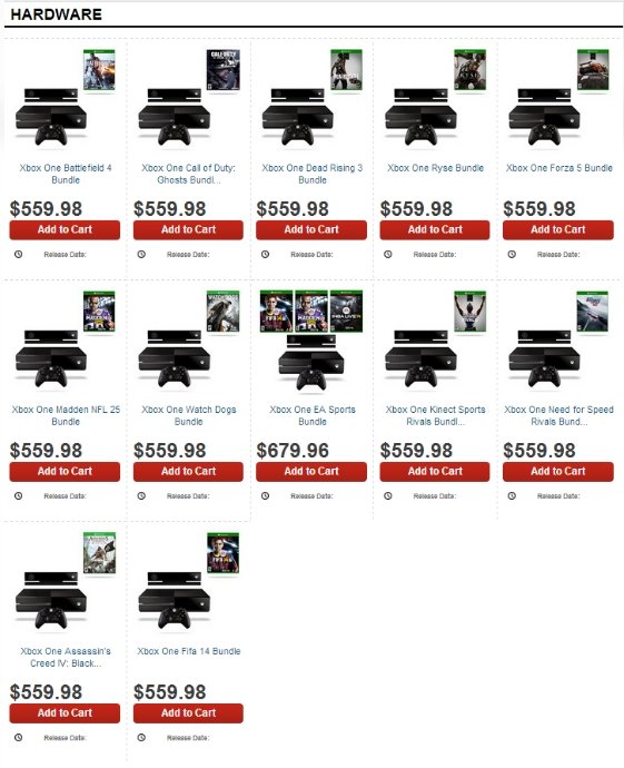 Стали известны первые комплекты Xbox One и PlayStation 4 - Изображение 2 Стали известны первые комплекты Xbox One и PlayStation 4 - Изображение 2