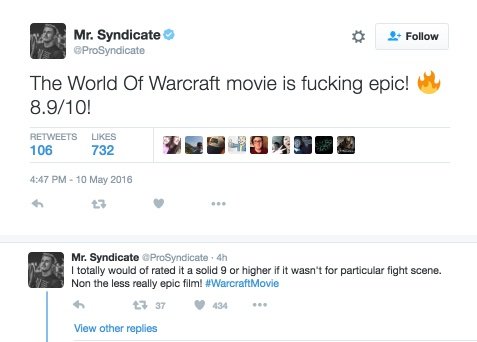 Кое-кто уже посмотрел экранизацию Warcraft - Изображение 1 Кое-кто уже посмотрел экранизацию Warcraft - Изображение 1