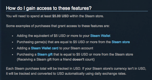 Steam ограничила функции сервиса для игроков, заплативших меньше $5. - Изображение 2 Steam ограничила функции сервиса для игроков, заплативших меньше $5. - Изображение 2
