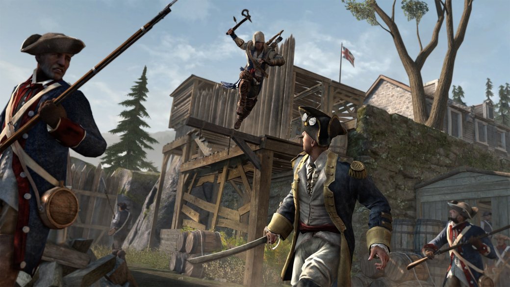 Гифка дня: немного помощи не помешает в Assassinʼs Creed III